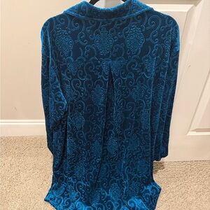 12th Tribe Teal Embossed Velvet Hoodie